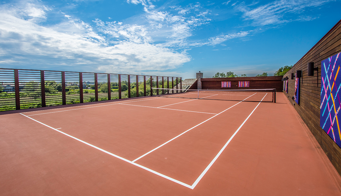 Outdoor tennis court