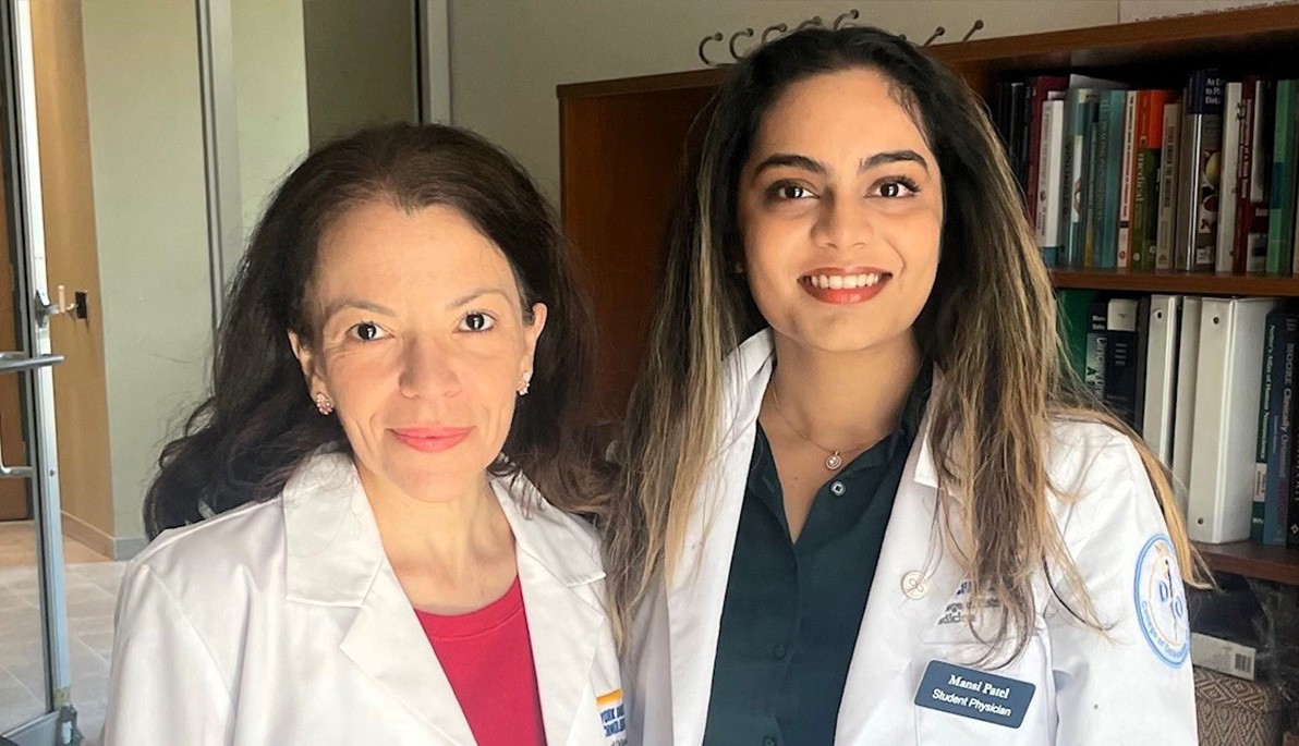 New York Tech Associate Professor Maria Pino and student Mansi Patel