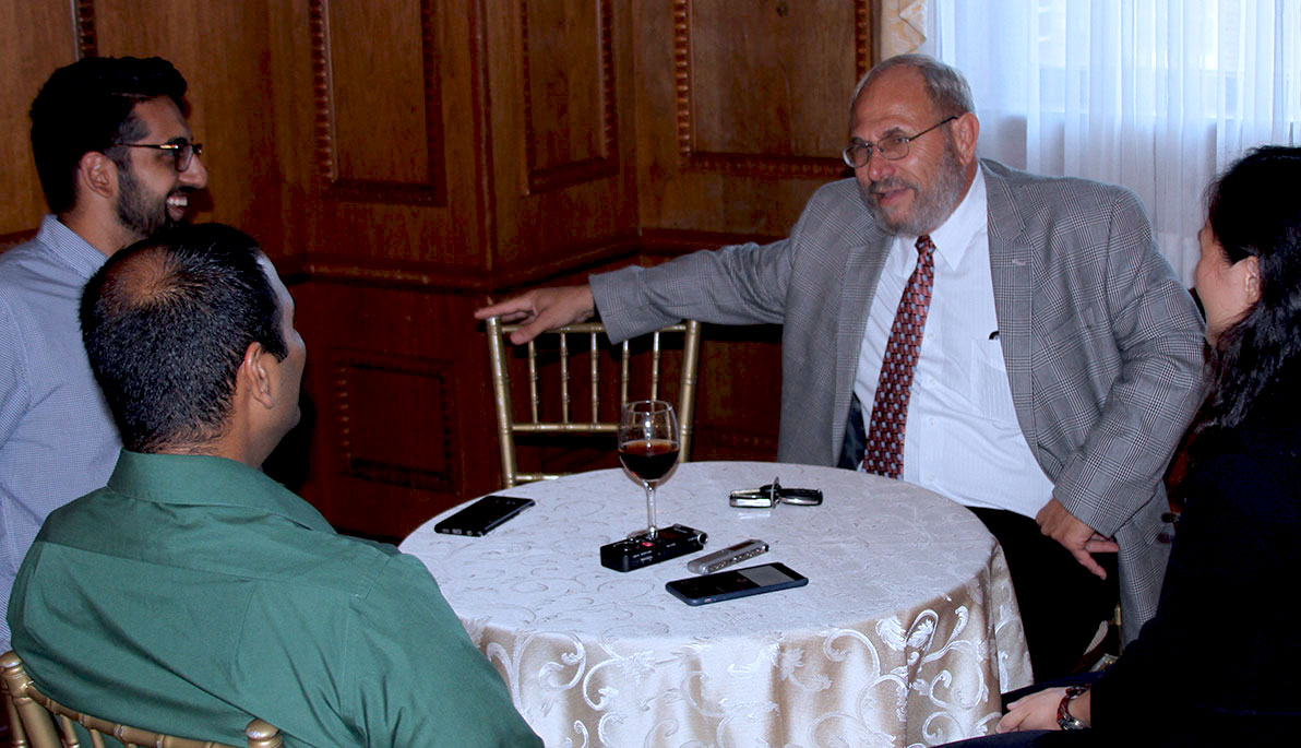 Retired Army Gen. Philip Volpe speaks with Class of 2018 students.