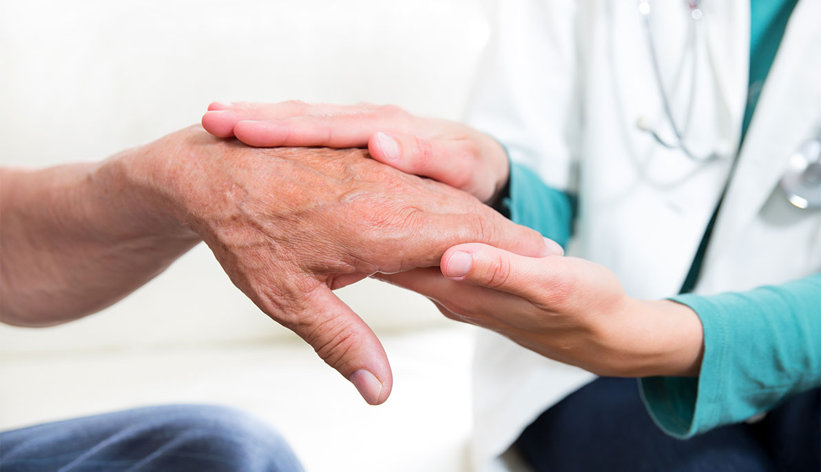 Doctor holding a patient