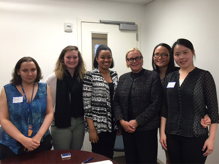 Caroline Waateeuw with NYIT students