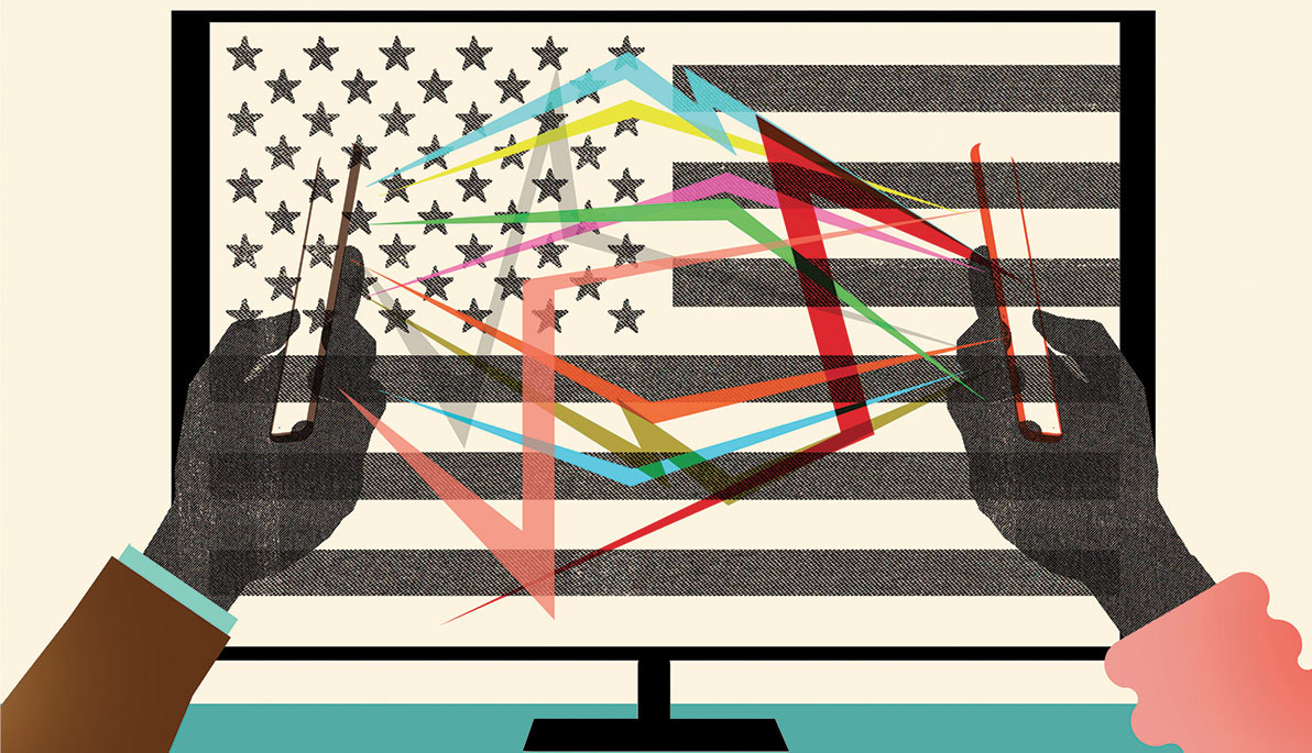 Abstract illustration of the American flag. Abstract illustration of the American flag.