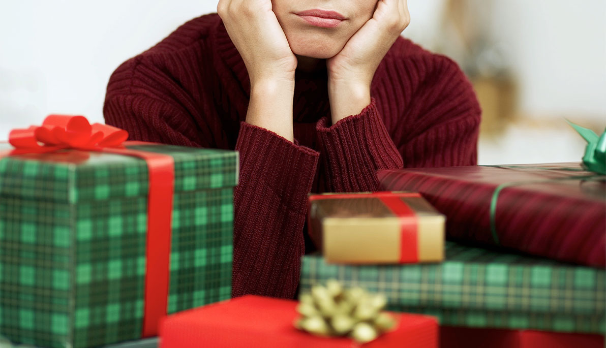 A woman receiving bad gifts.