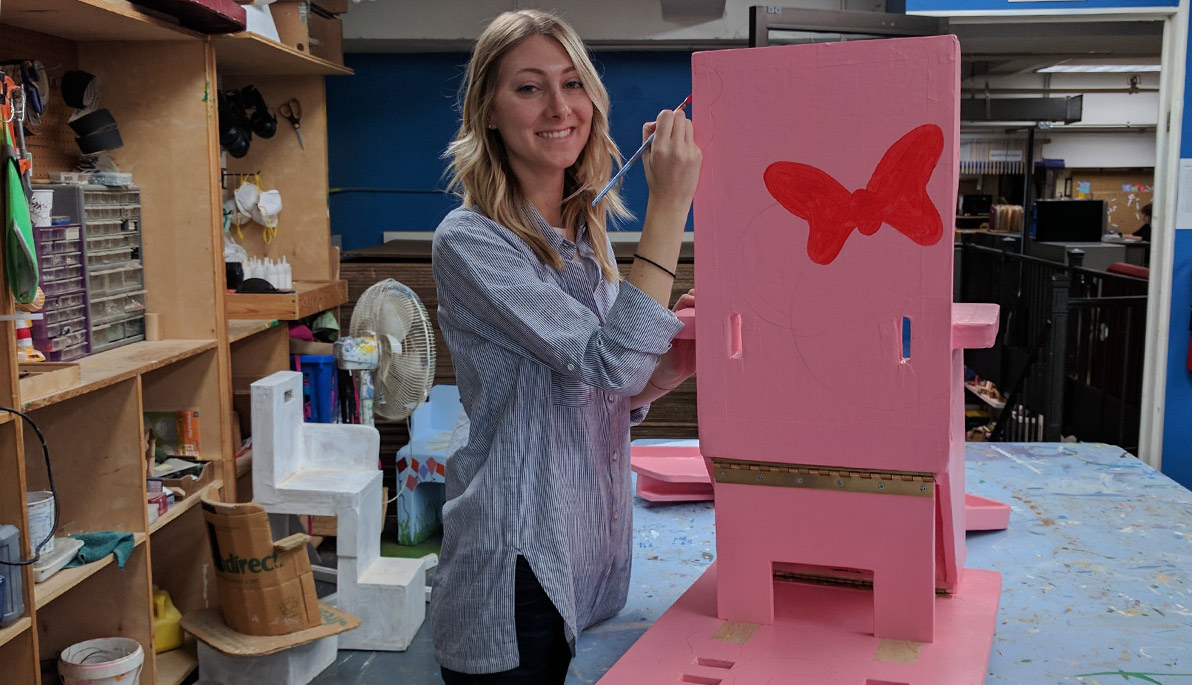 Ariel Glickman working on a chair.