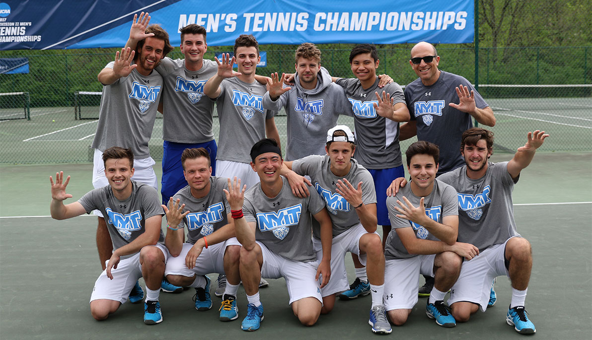 NYIT men’s tennis team.