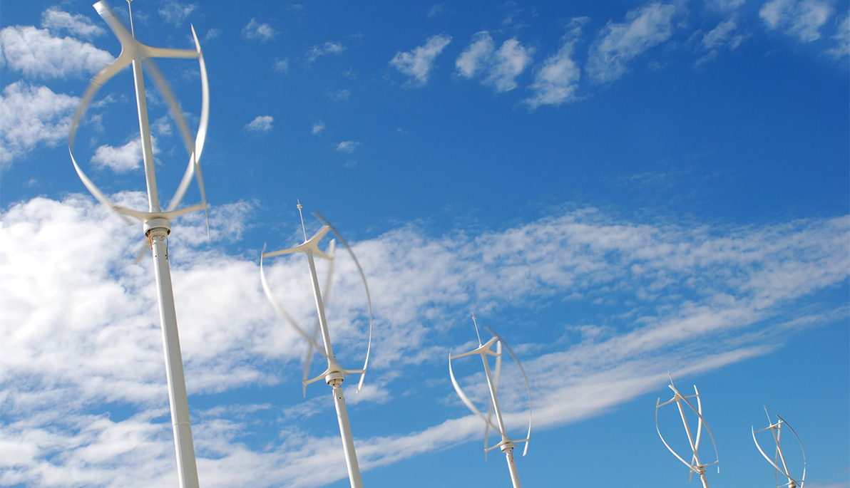 Vertical axis wind turbine.