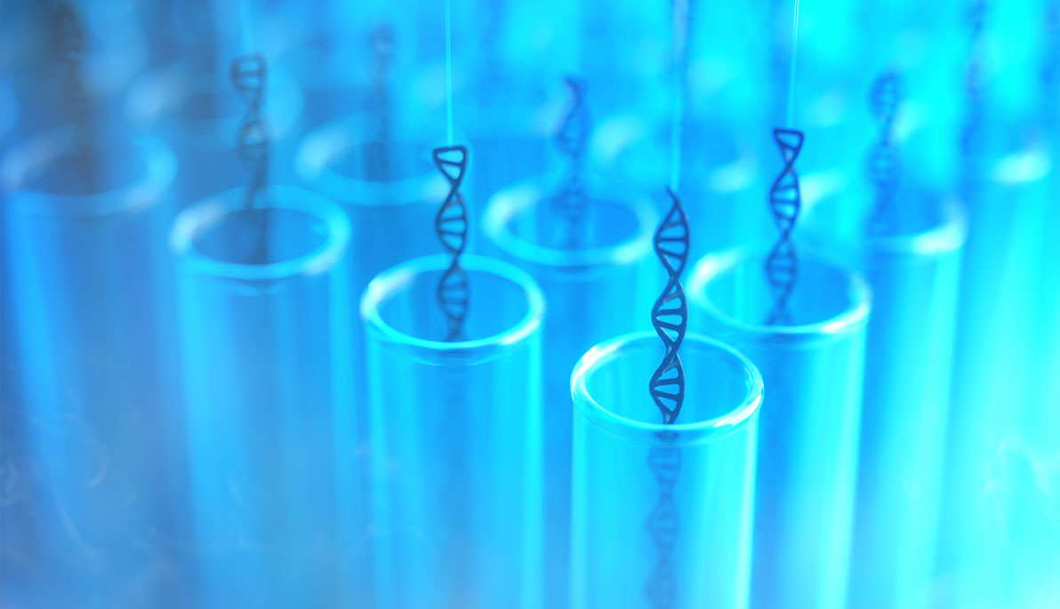 DNA structures in test tubes.