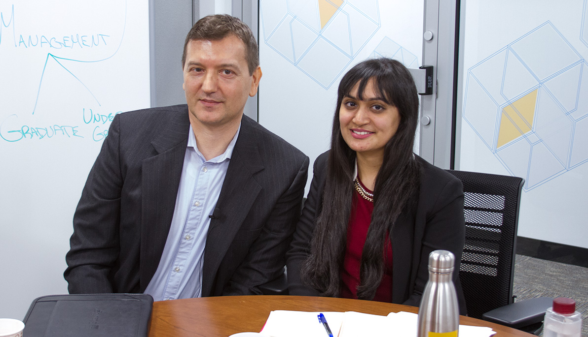 NYIT Assistant Professor Radoslaw Nowak and NYIT graduate student Mitali Baxi.