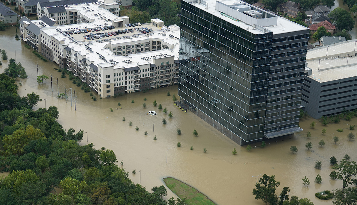 A flooded city