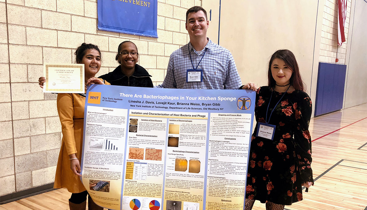 NYIT students pose with Assistant Professor Bryan Gibb