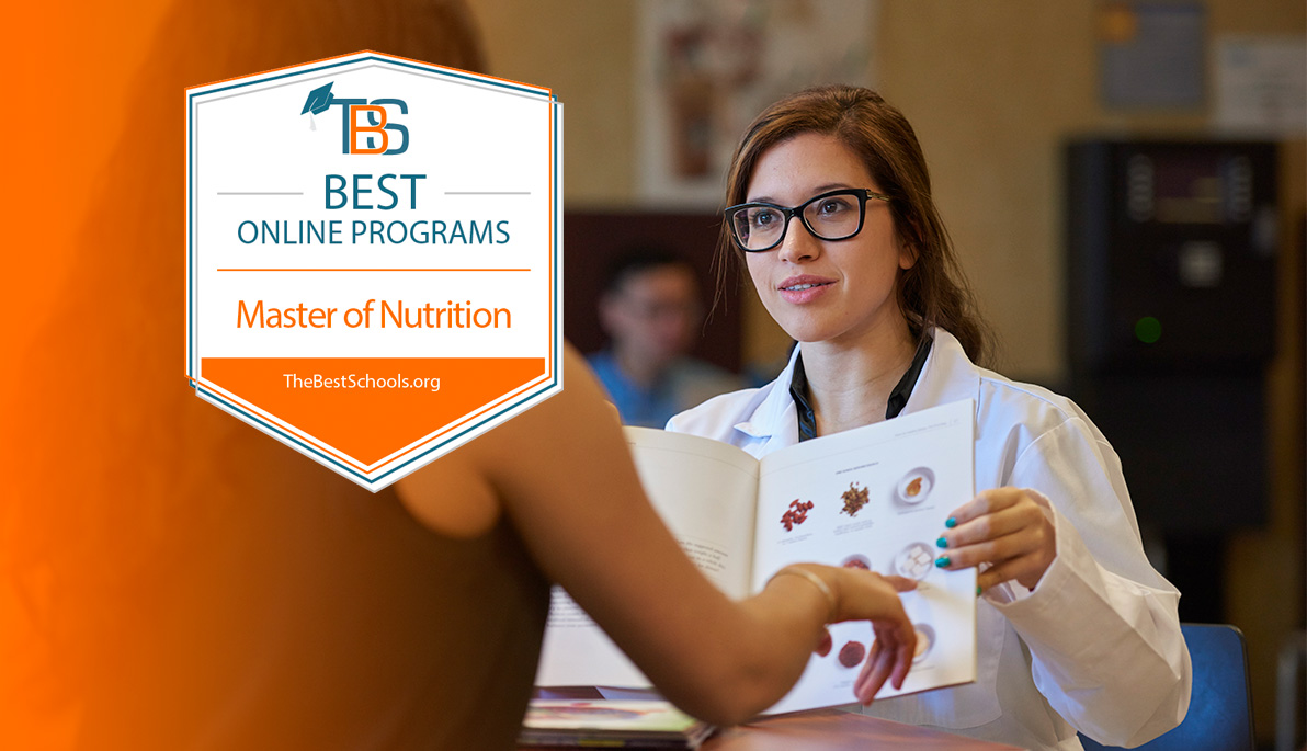 NYIT student holding a book and the TheBestSchools.org logo.