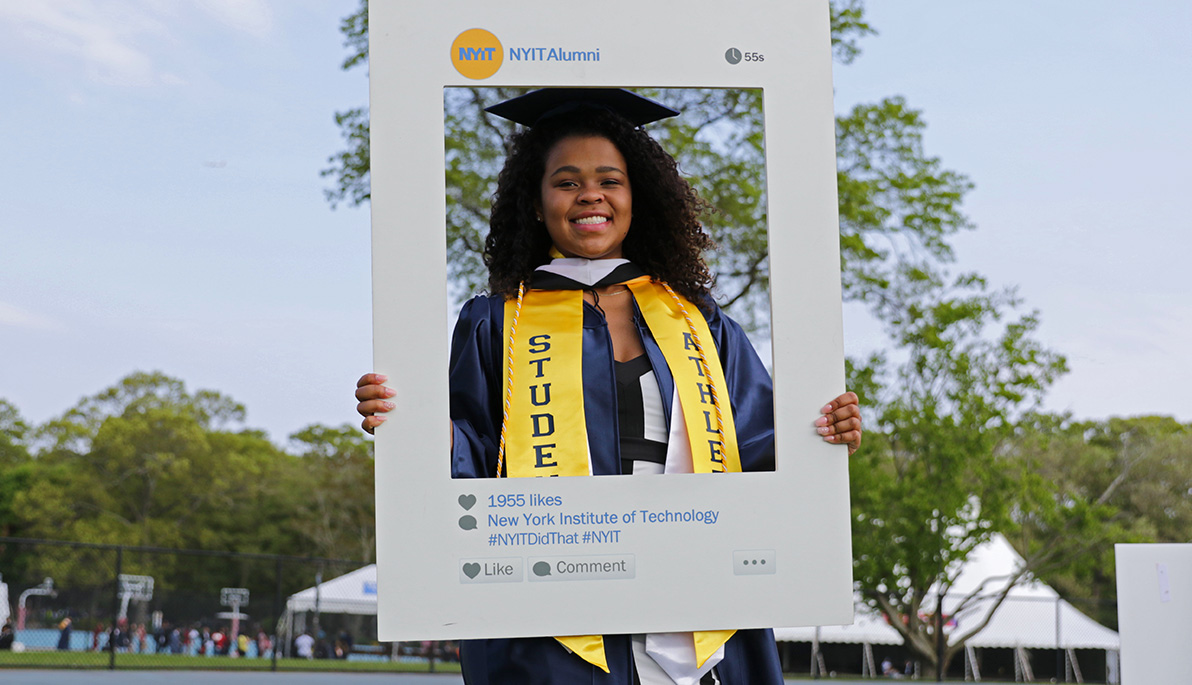 NYIT alumna and former basketball player Madison Strippoli at Commencement 2019.