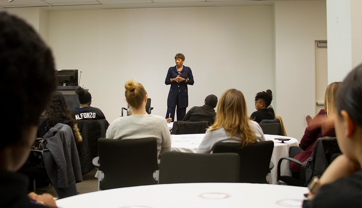 Carla Harris speaking at New York Tech