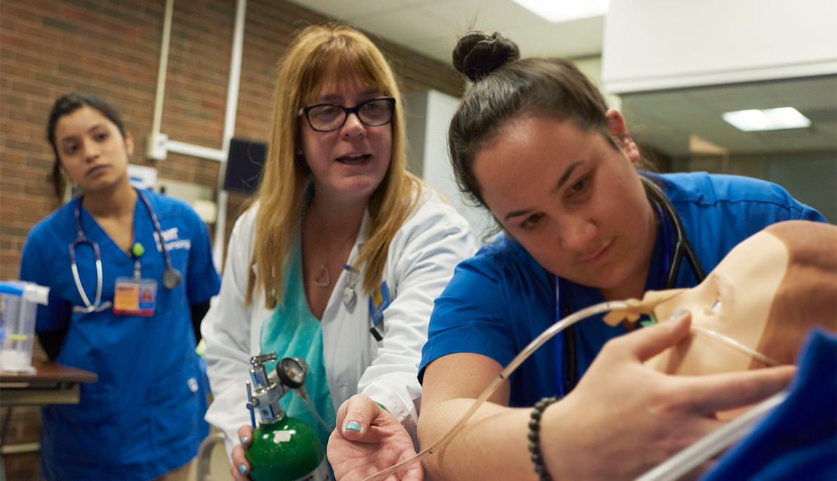 Lisa Sparacino, Ph.D., trains future nurses.