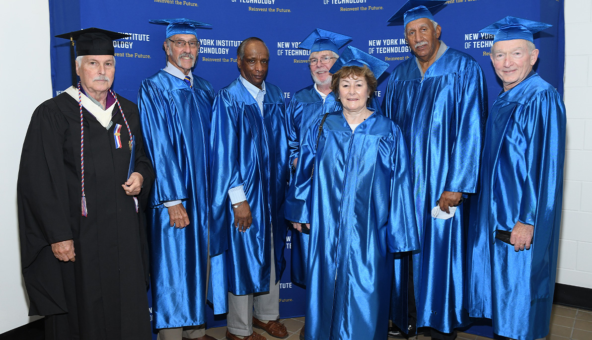 New York Tech Golden Anniversary alumni in regalia.