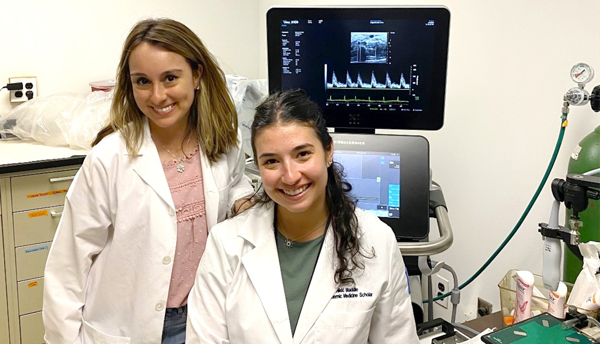 NYITCOM student Nikki Maddie and Assistant Professor Maria Alicia Carrillo Sepulveda