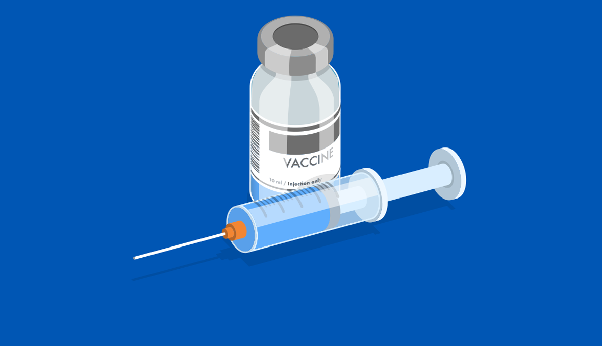 Vaccine vial and syringe