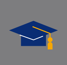 Dollar symbol plus graduation cap icon