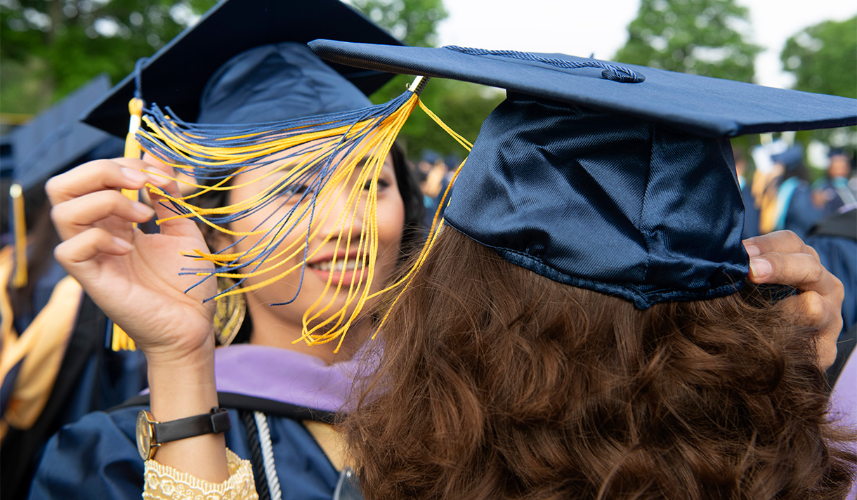 Students at commencement.