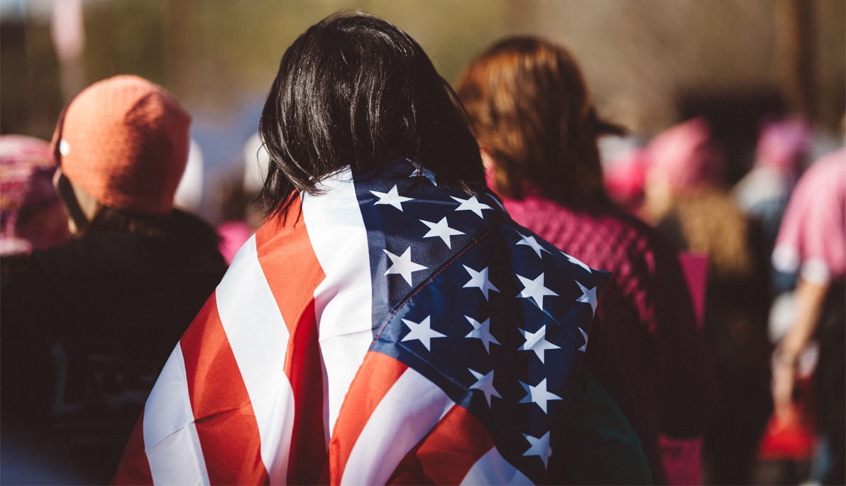 Person wearing American flag