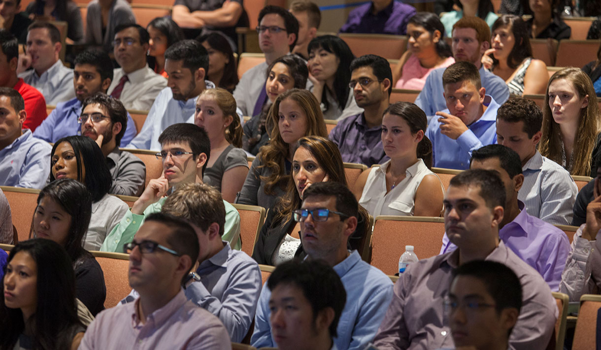 New students in an auditorium