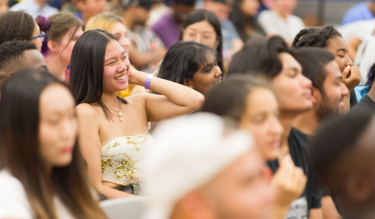 A crowd of students