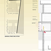  Community centre building in SoHo including a critical care health centre. Paolo Mendoza (student), Associate Professor Farzana Gandhi (faculty); ARCH 402, B.Arch Program, Spring 2019