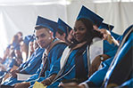 (woman on the right): Ayowande Ayodele, a student marshal and Class of 2016 graduate, School of Management