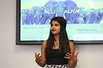 NYIT student Nicole Pereira kicked off the event’s afternoon sessions with a presentation of her 'online' "magazine" <em>Alu Aliya</em> (alualiya.com). She said: “I want to cover the stories people need to hear but are often left in the dark by mainstream media, such as education inequality and homelessness.”