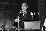 <strong>NYITCOM Opened Its Doors in 1977</strong> Former U.S. Secretary of State Henry Kissinger addressed students at NYITCOM's first medical convocation in 1977. The college's inaugural class included 36 medical students; at the time, it was the first and only osteopathic medical school in New York.