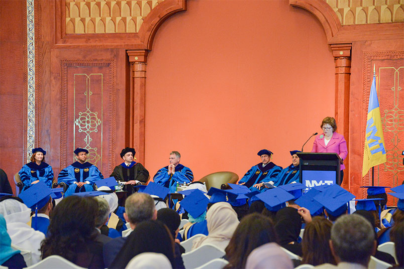 Ambassador Leaf addresses the assembly.