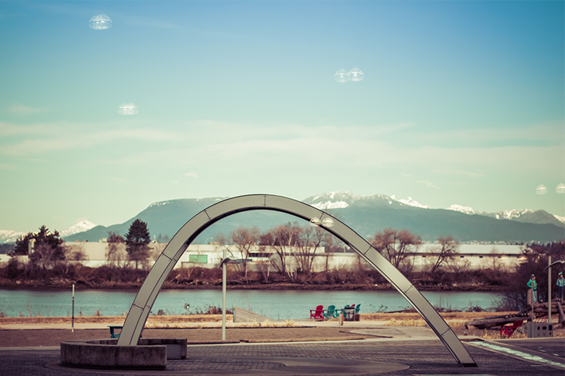 Looking towards mountains in north Vancouver.