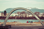 Looking towards mountains in north Vancouver.