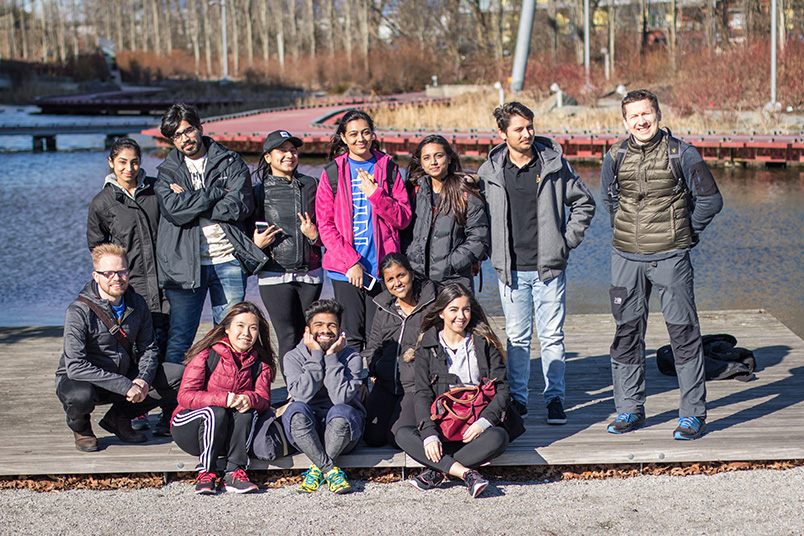 The group at the Richmond Olympic Oval Plaza