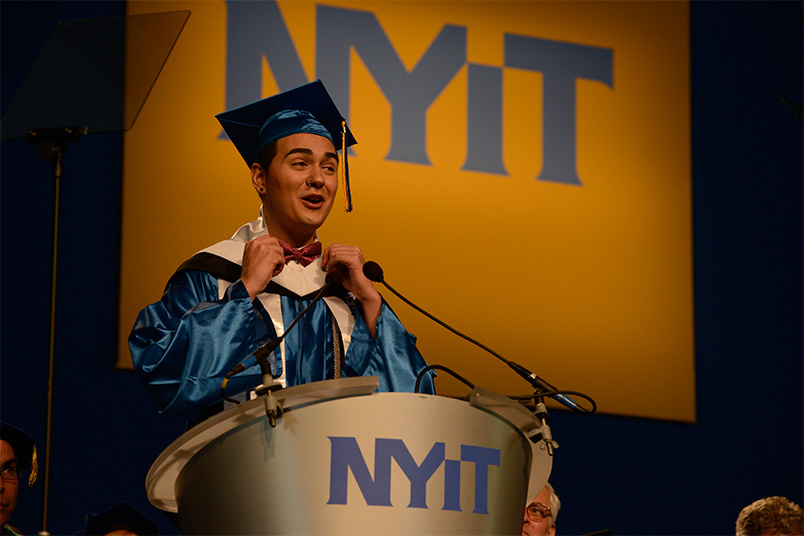 Alvaro Olmedo (B.F.A., Communication Arts), the Class of 2017 student orator.