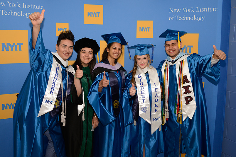 Members of the Class of 2017: Alvaro Olmedo, Andrea LaRosa, Farcia Soares, Erica Brandt, and Raiyan Islam.