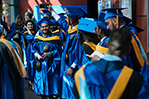 Students take their place in line for the procession.