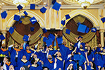 The Class of 2017 tosses their caps in their air at the end of the ceremony.