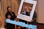 Sarah El Gohary, director, marketing and recruitment at NYIT-Abu Dhabi, and John Hyde, executive director of Career Services and Student Affairs, pose for pictures with an alumni (second from left) and the marketing manager of Bawabat Al Sharq Mall, the sponsor of the event.