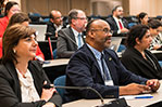 Dean Maria Perbellini, left, and Sheldon Fields, Ph.D., dean of NYIT School of Health Professions.