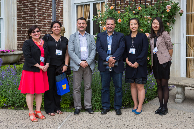 From left: Melda Yildiz of NYIT School of Interdisciplinary Studies and  Education; Berna Severge Bayizit and Gurca Ocalan of Işik University (Turkey);  Amr Swid of NYIT School of Management; Tingting Wang and Yisong Li, graduate  assistants in the Office of Global Engagement.