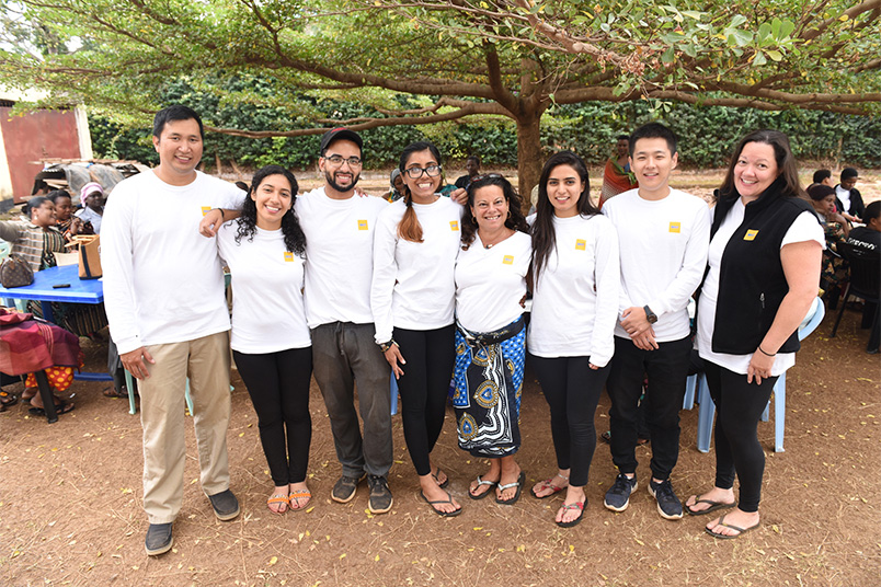 The NYIT team, from left: Carter Ticoalu, May Selfin, Stephen Denobrega, Manider Kaur, Jennifer Rubin, Ramendeep Kaur, Panfeng Liu, and Emily Zyko Rukobo.