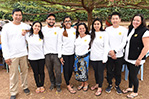 The NYIT team, from left: Carter Ticoalu, May Selfin, Stephen Denobrega, Manider Kaur, Jennifer Rubin, Ramendeep Kaur, Panfeng Liu, and Emily Zyko Rukobo.