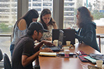 NYIT students brainstorming ideas in the Puerto Rico Re_Start International Workshop at the Universidad de Puerto Rico Rio Piedras in San Juan.