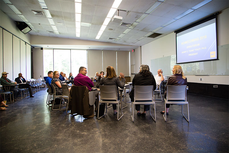 Homecoming 2018 kicked-off with an Open Forum hosted by President Foley