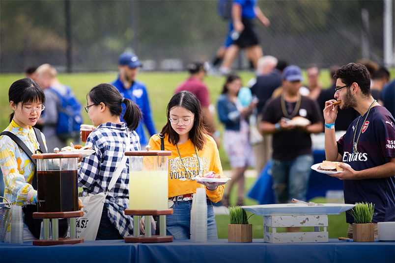 The Homecoming crowd enjoyed a barbecue, local food trucks, and a beer garden.