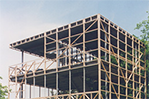 Aluminaire House during the reconstruction phase at NYIT.