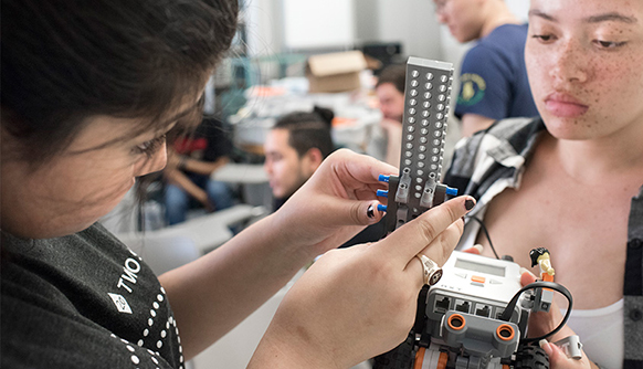 Students testing hardware